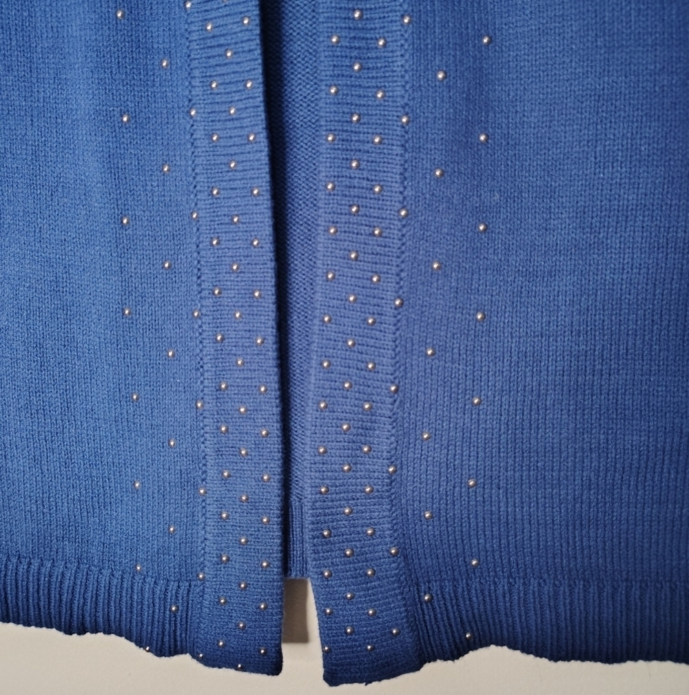 Ann Taylor women's Cardigan knitted,silver studs, oversized cotton blend sz S. - Picture 8 of 16